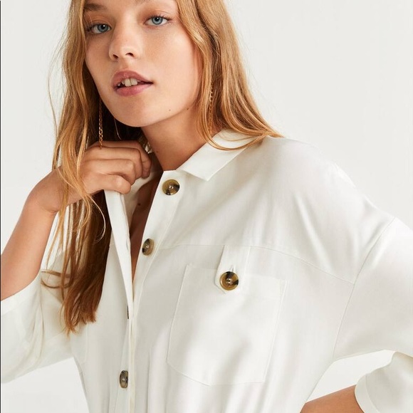 Mango Button Shirt Dress - Picture 4 of 9